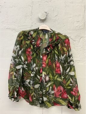French Connection Floral Sheer Blouse